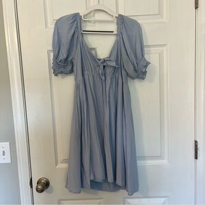 Altar’d State Light Blue Short Sleeve Tie-Front Dress (M)